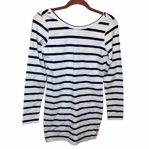 Billabong Navy & White Striped Mini Dress Size Large